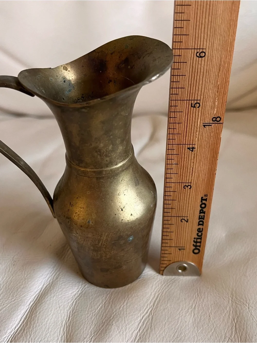 Vintage Brass Pitcher Vase Decor